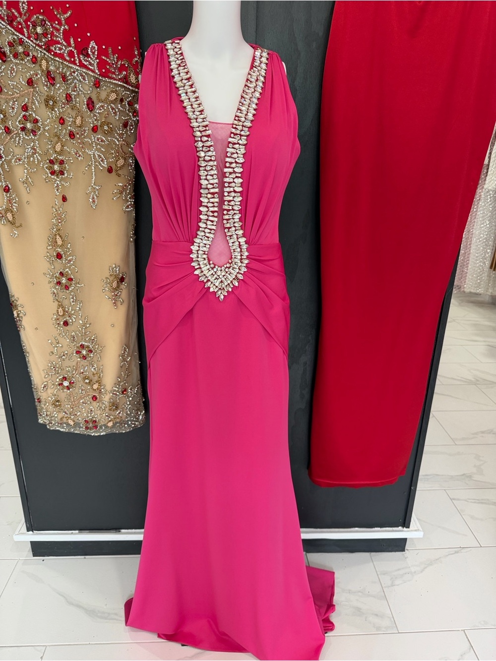 pink crystal gown